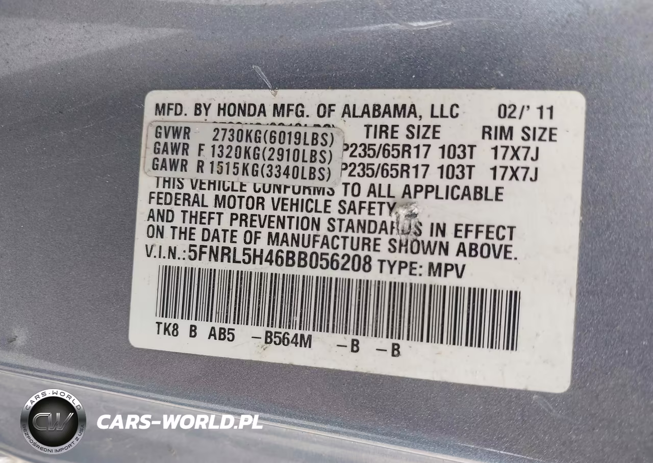 2011 Honda Odyssey Ex VIN:5FNRL5H46BB056208 - 9