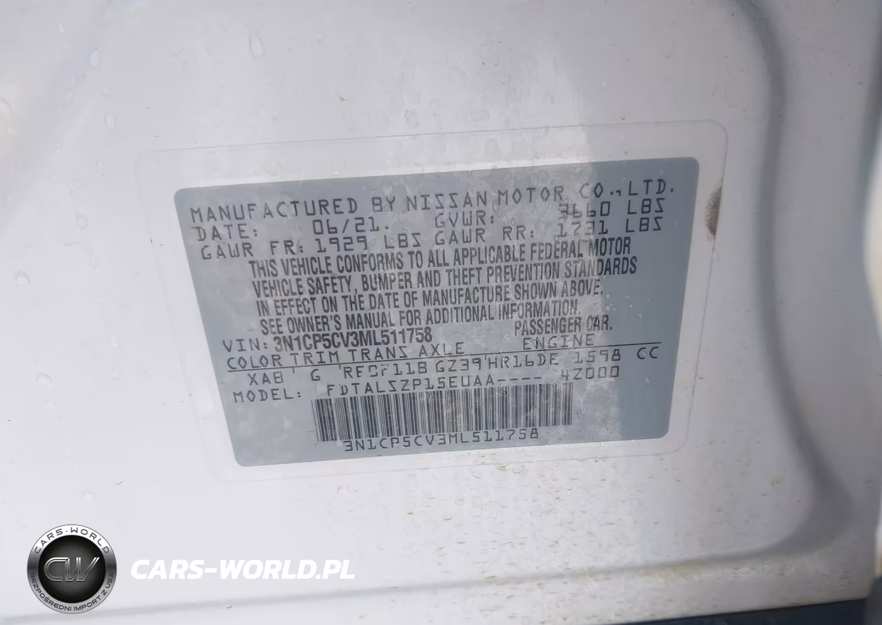 2021 Nissan Kicks Sv Xtronic Cvt VIN:3N1CP5CV3ML511758 - 9