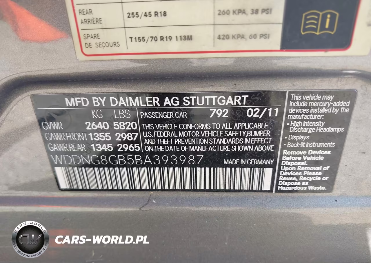 2011 Mercedes-Benz S 550 4Matic VIN:WDDNG8GB5BA393987 - 9