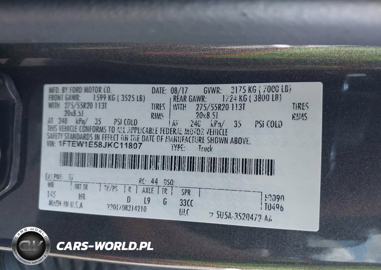 2018 Ford F-150 Lariat VIN:1FTEW1E58JKC11807 - 9