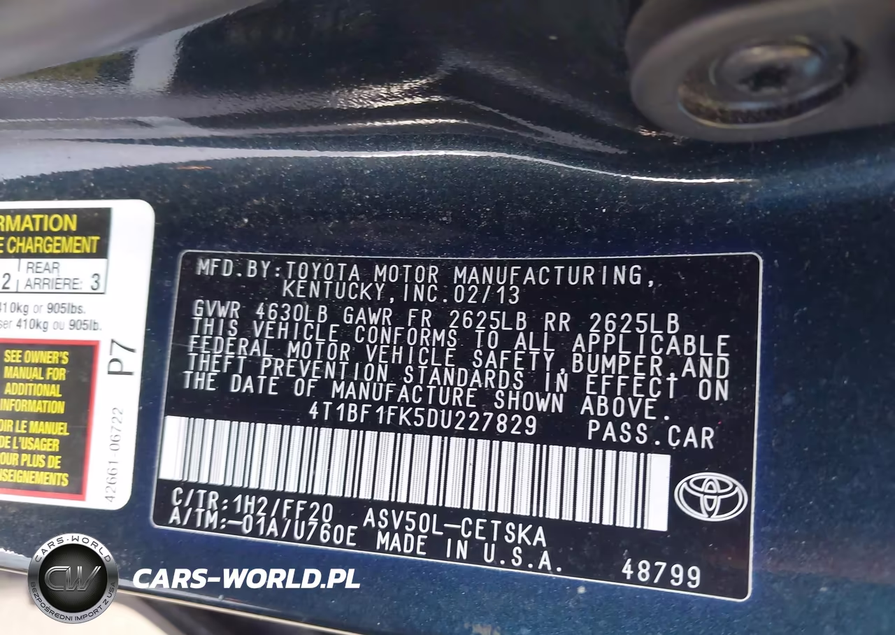 2013 Toyota Camry Se VIN:4T1BF1FK5DU227829 - 9