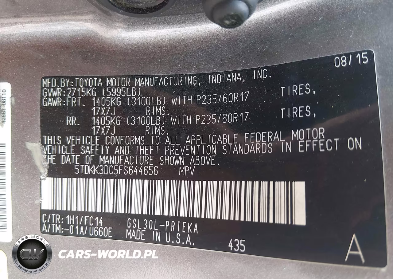 2015 Toyota Sienna Le 8 Passenger VIN:5TDKK3DC5FS644656 - 9
