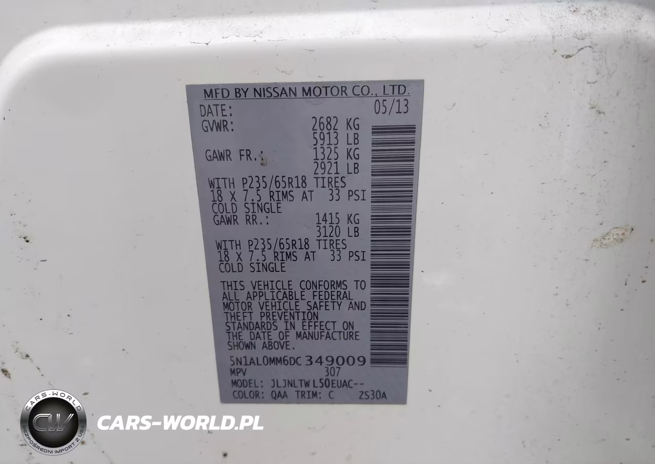 2013 Infiniti Jx35 VIN:5N1AL0MM6DC349009 - 9