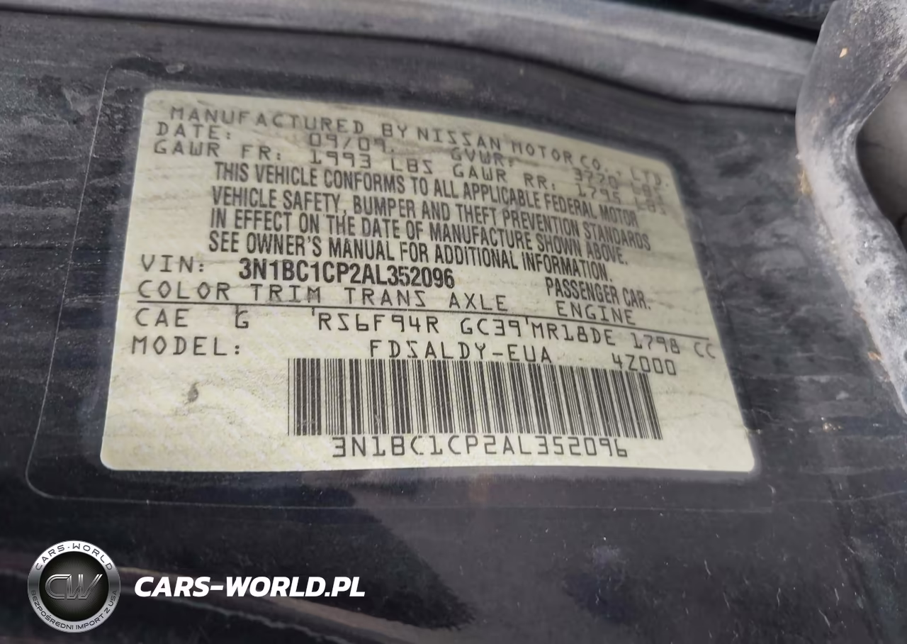 2010 Nissan Versa 1.8S VIN:3N1BC1CP2AL352096 - 9