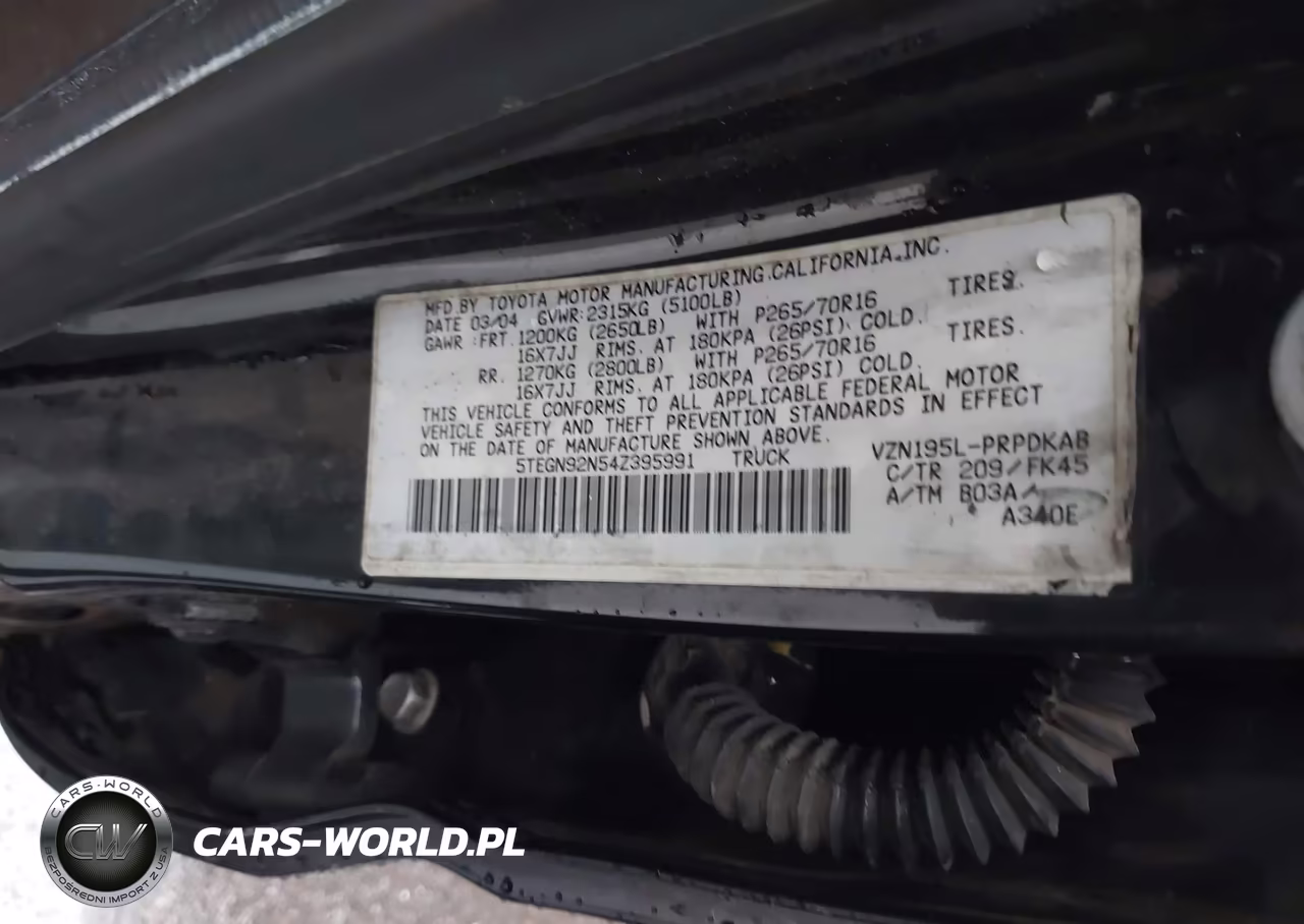 2004 Toyota Tacoma Prerunner V6 VIN:5TEGN92N54Z395991 - 9