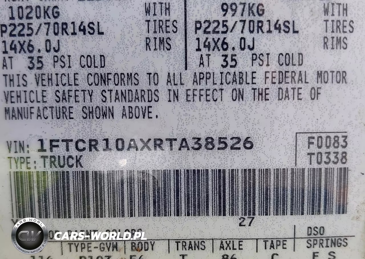 1994 Ford Ranger VIN:1FTCR10AXRTA38526 - 9