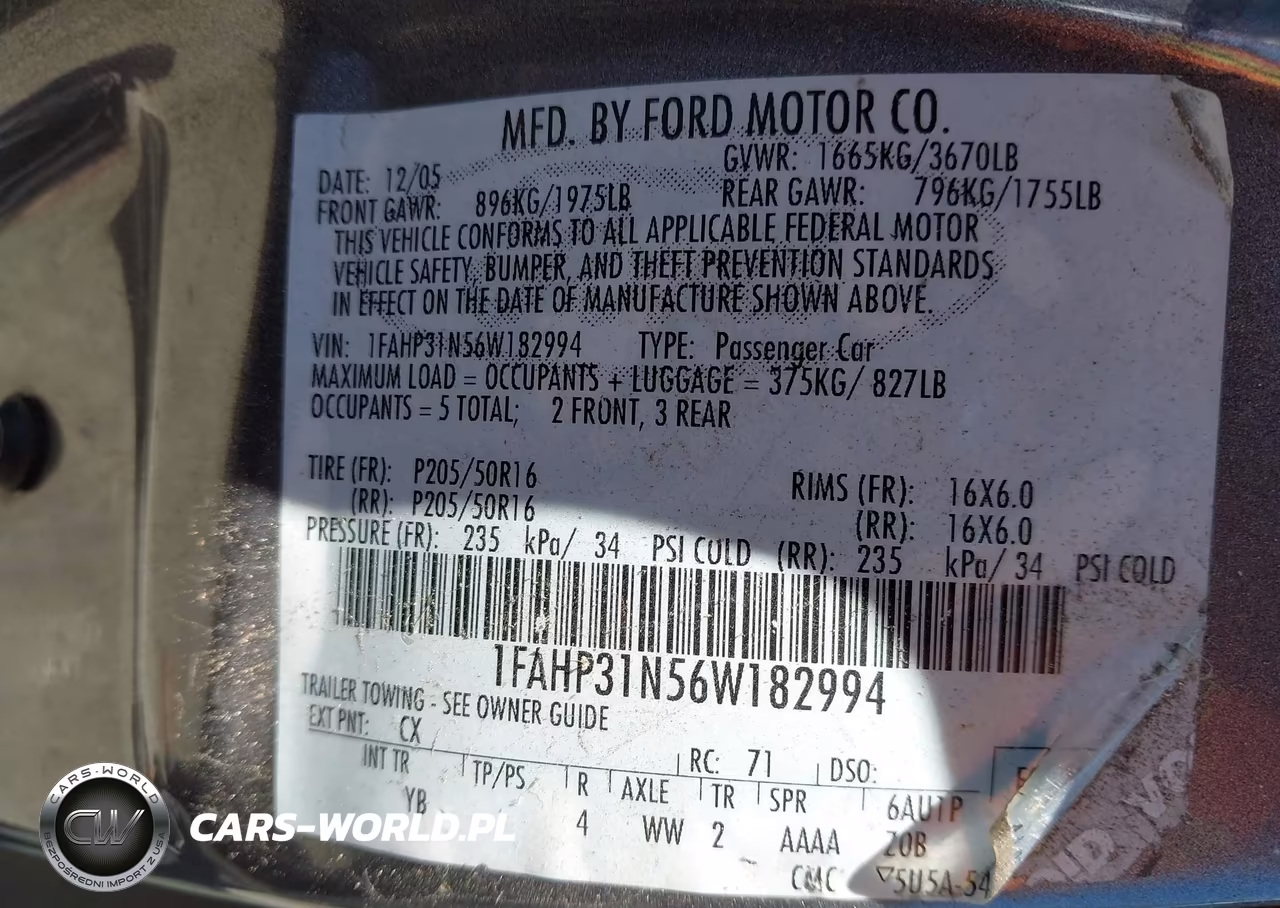 2006 Ford Focus Zx3 VIN:1FAHP31N56W182994 - 9