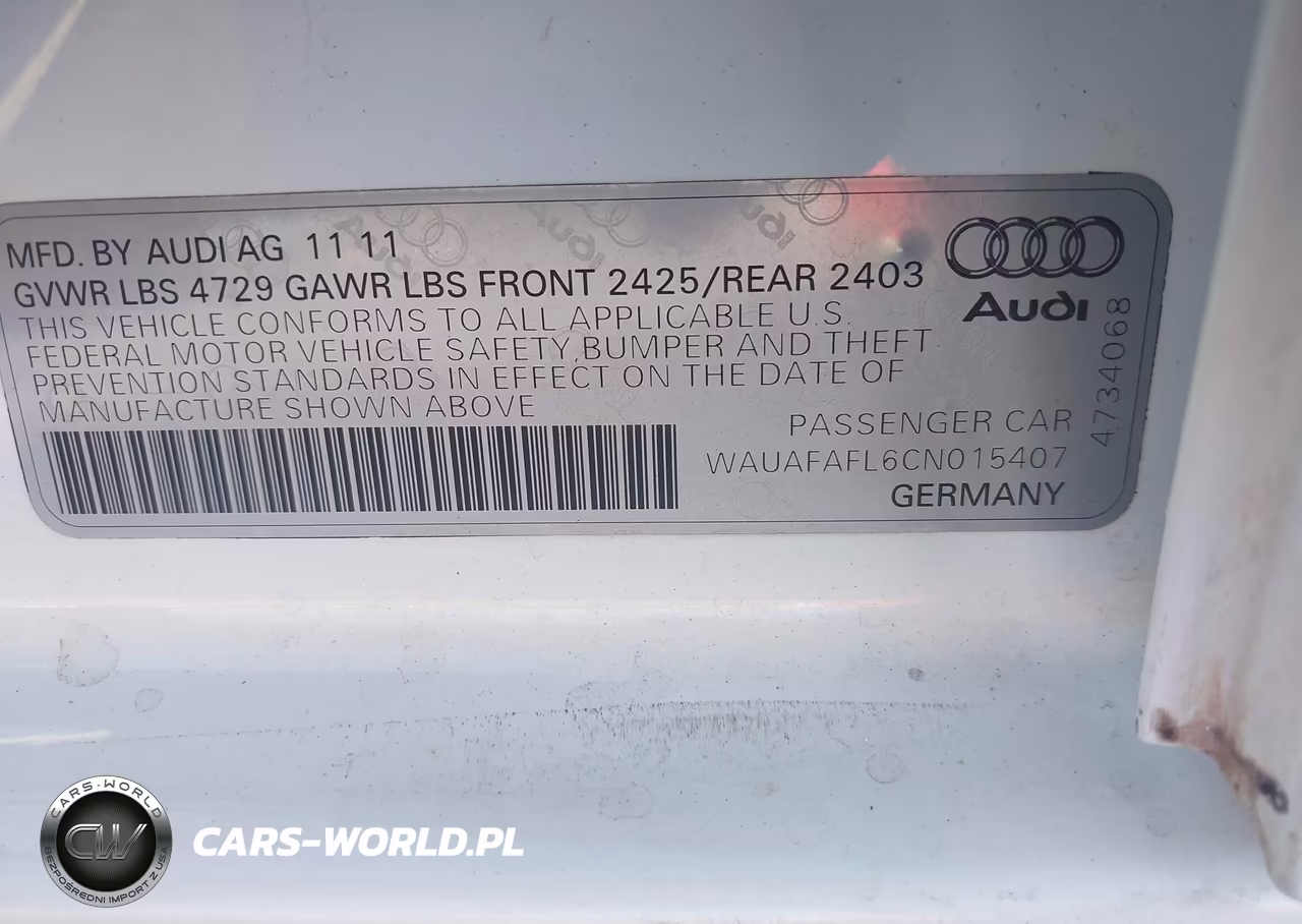 2012 Audi A4 2.0T Premium VIN:WAUAFAFL6CN015407 - 9