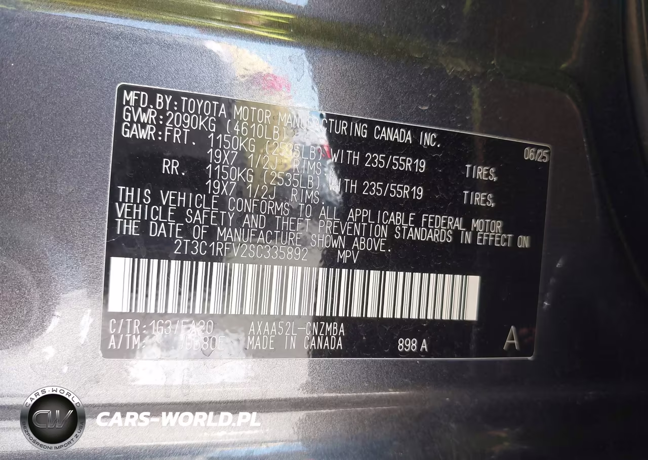 2025 Toyota Rav4 Xle Premium VIN:2T3C1RFV2SC335892 - 9
