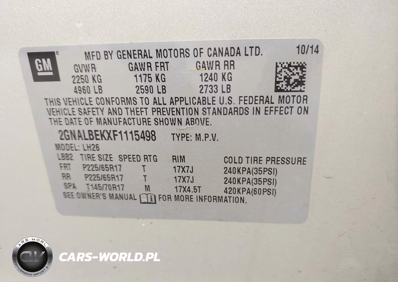 2015 Chevrolet Equinox Lt VIN:2GNALBEKXF1115498 - 9