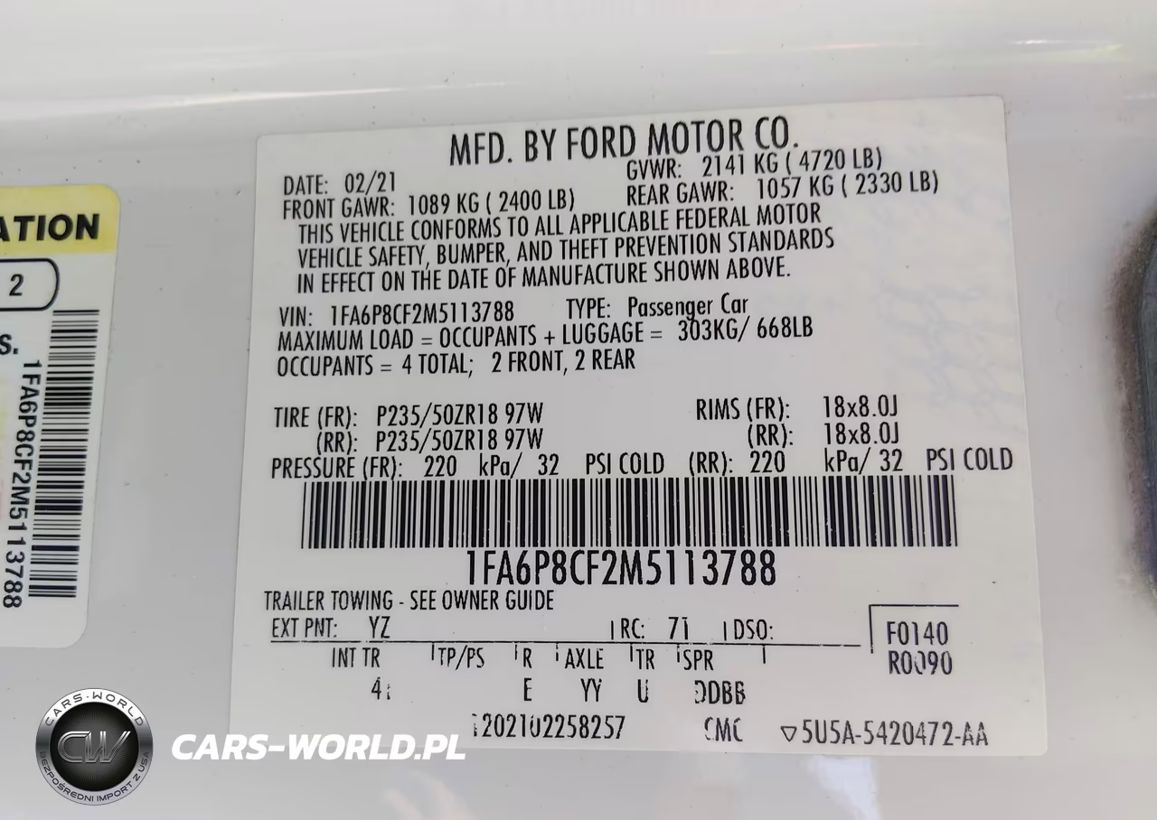 2021 Ford Mustang Gt Fastback-Gt Premium Fastback VIN:1FA6P8CF2M5113788 - 9