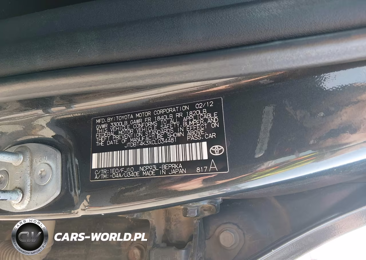 2012 Toyota Yaris VIN:JTDBT4K3XCL034481 - 9