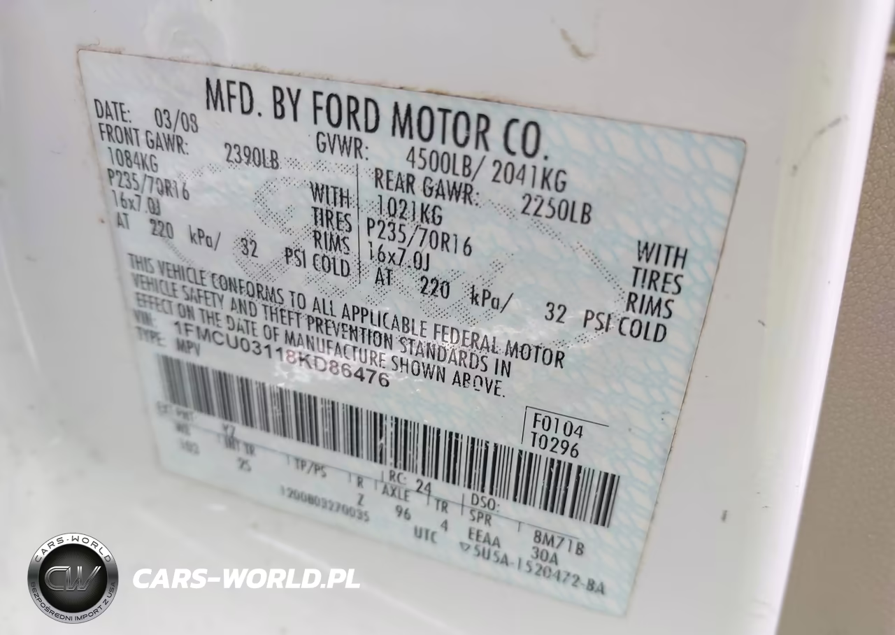 2008 Ford Escape Xlt VIN:1FMCU03118KD86476 - 9