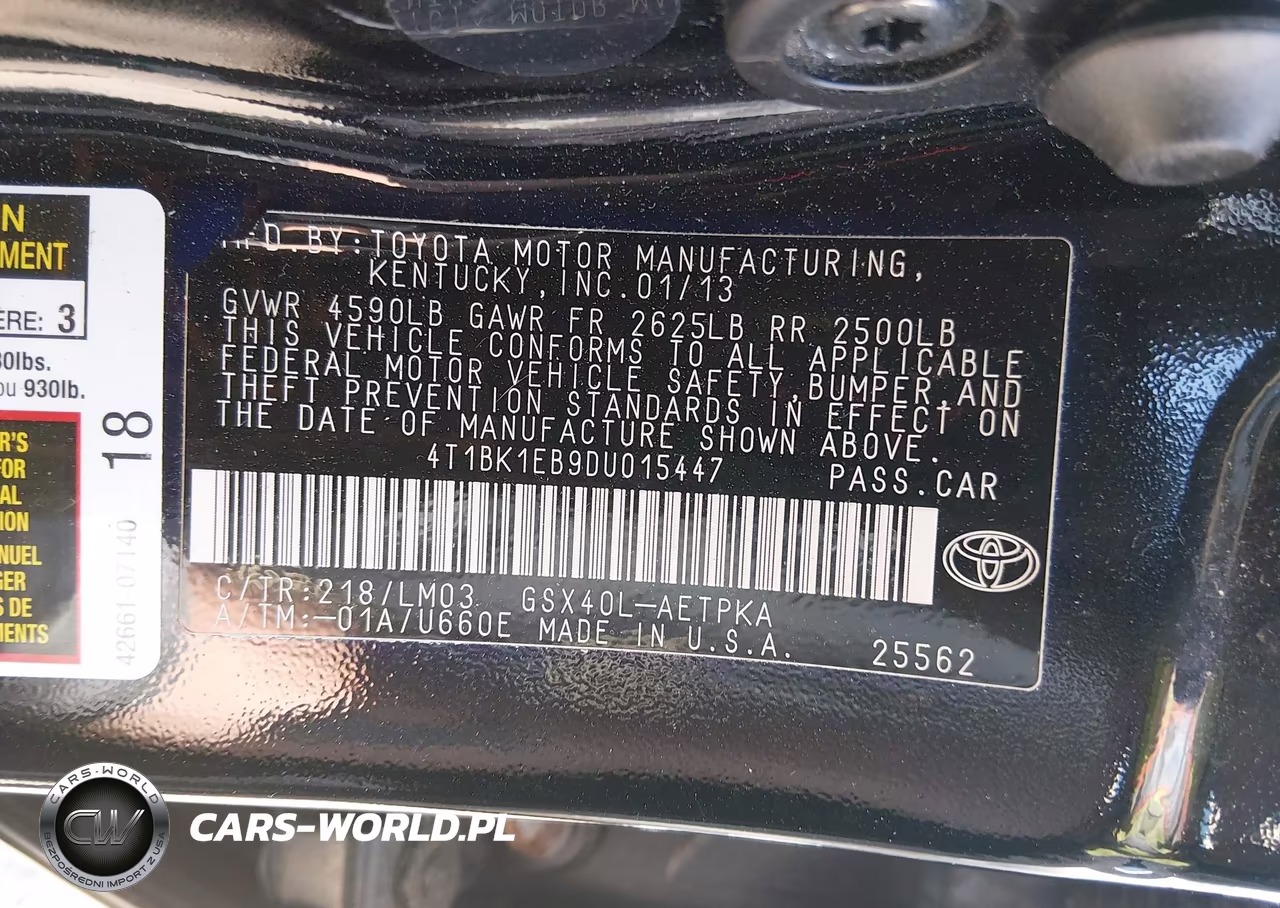 2013 Toyota Avalon Limited VIN:4T1BK1EB9DU015447 - 9