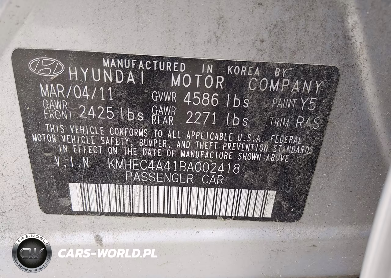 2011 Hyundai Sonata Hybrid VIN:KMHEC4A41BA002418 - 9
