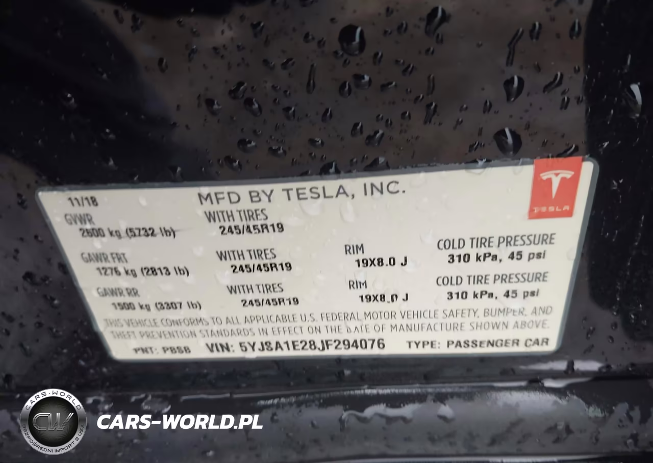 2018 Tesla Model S 100D-75D-P100D VIN:5YJSA1E28JF294076 - 9