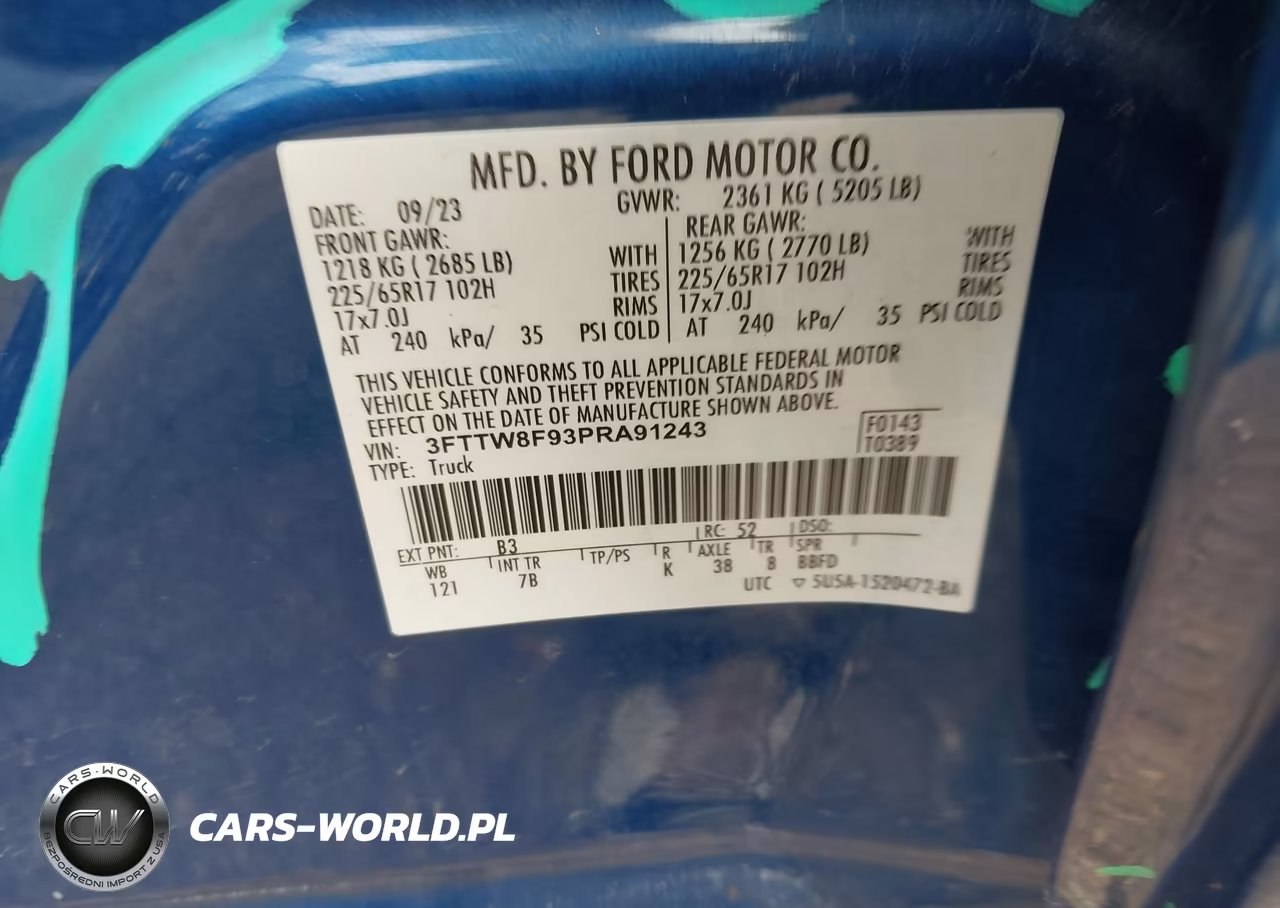 2023 Ford Maverick Xlt VIN:3FTTW8F93PRA91243 - 9