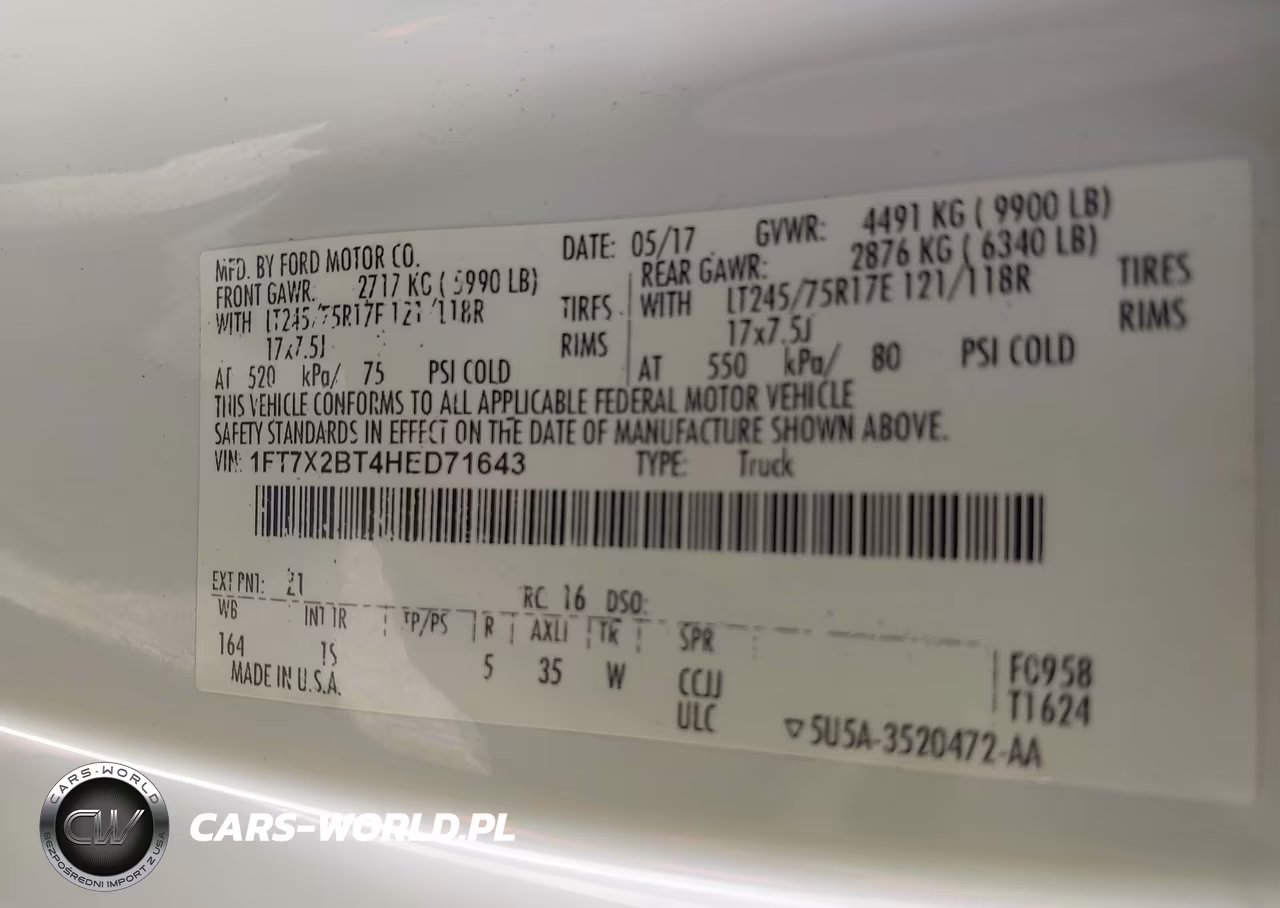 2017 Ford F-250 Xl VIN:1FT7X2BT4HED71643 - 9
