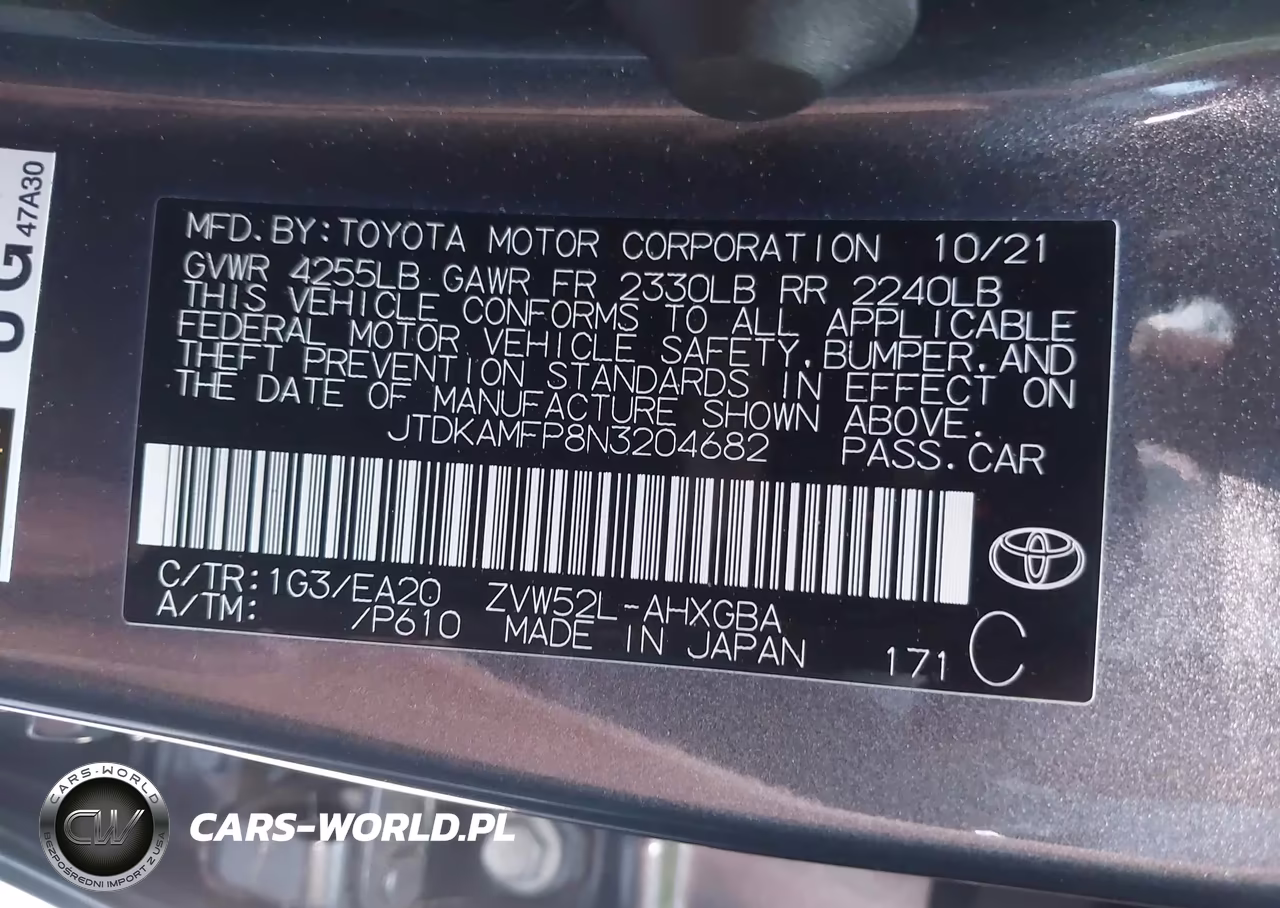 2022 Toyota Prius Prime Xle VIN:JTDKAMFP8N3204682 - 9