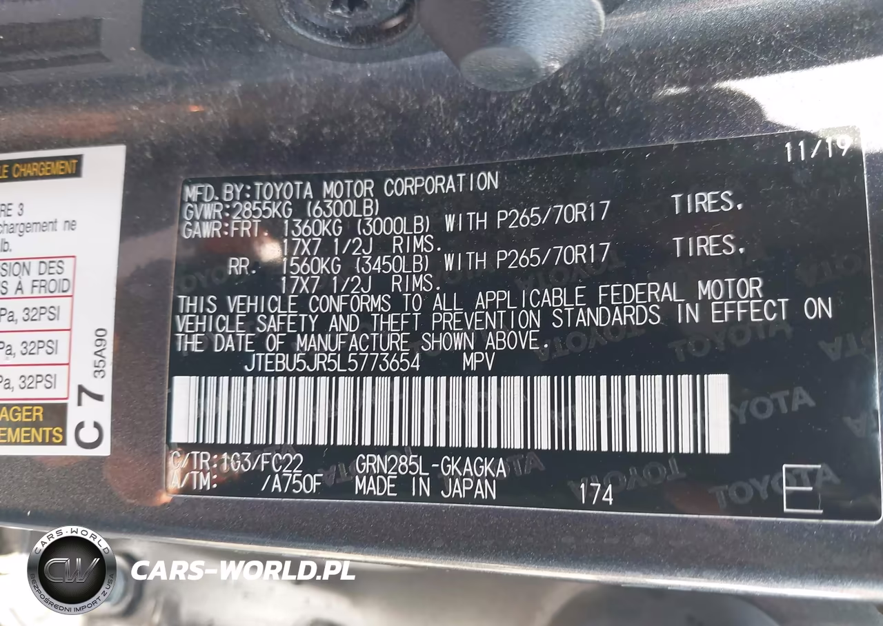 2020 Toyota 4Runner Trd Off Road VIN:JTEBU5JR5L5773654 - 9