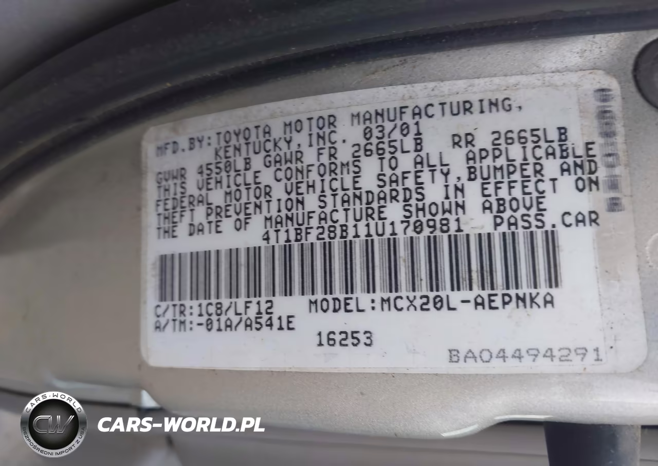 2001 Toyota Avalon Xl VIN:4T1BF28B11U170981 - 9