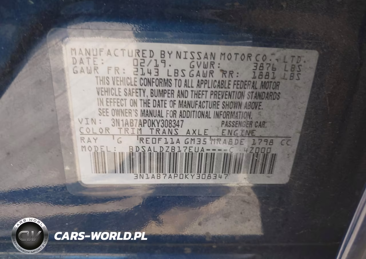 2019 Nissan Sentra Sv VIN:3N1AB7AP0KY308347 - 9