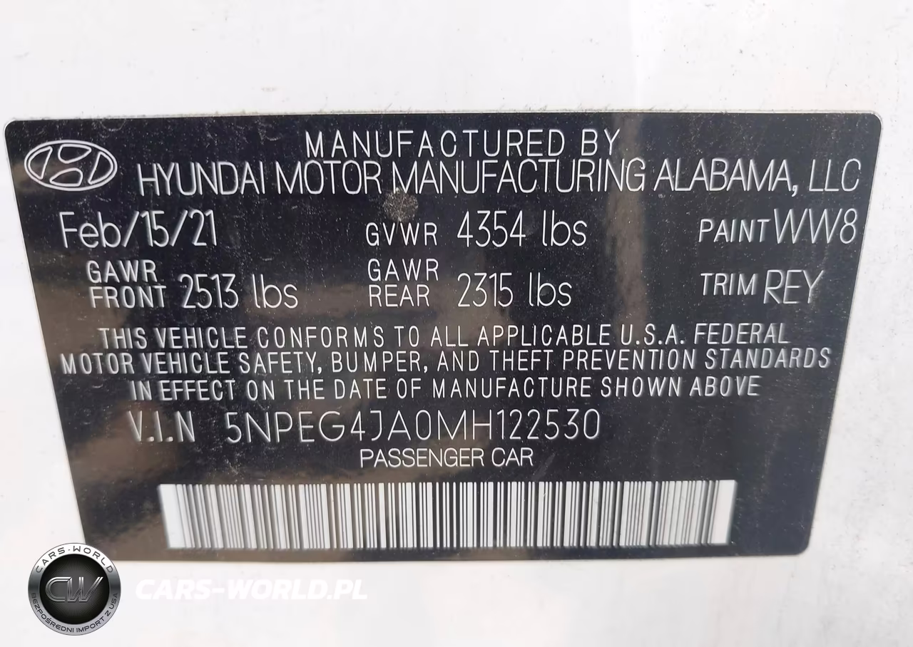 2021 Hyundai Sonata Se VIN:5NPEG4JA0MH122530 - 9
