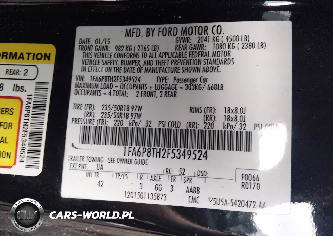 2015 Ford Mustang Ecoboost VIN:1FA6P8TH2F5349524 - 9