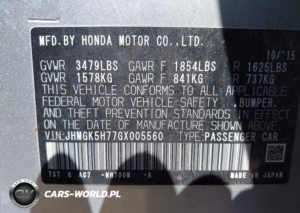 2016 Honda Fit Ex VIN:JHMGK5H77GX005560 - 9
