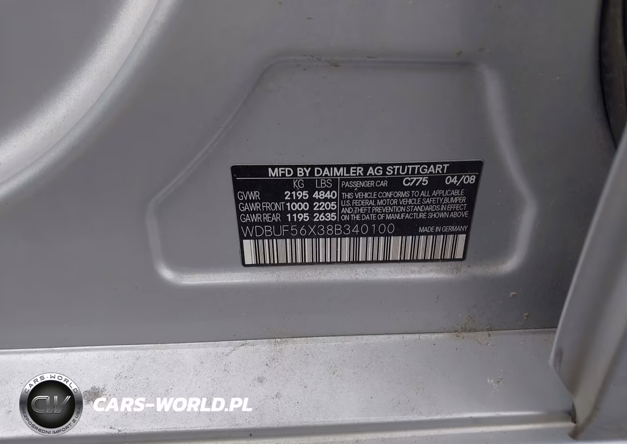 2008 Mercedes-Benz E 350 VIN:WDBUF56X38B340100 - 9