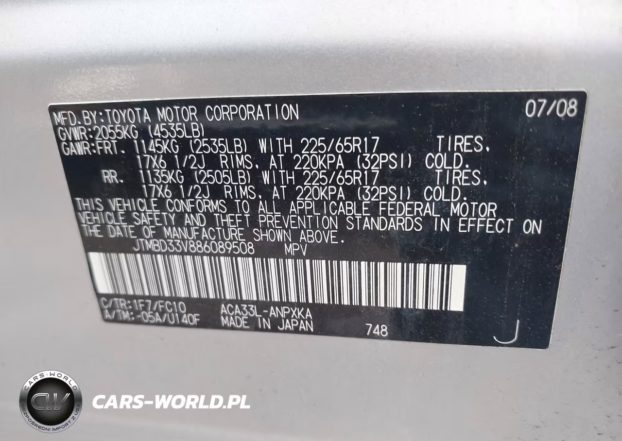 2008 Toyota Rav4 VIN:JTMBD33V886089508 - 9