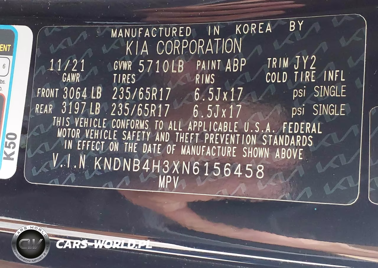 2022 Kia Carnival Mpv Lx Seat Package VIN:KNDNB4H3XN6156458 - 9