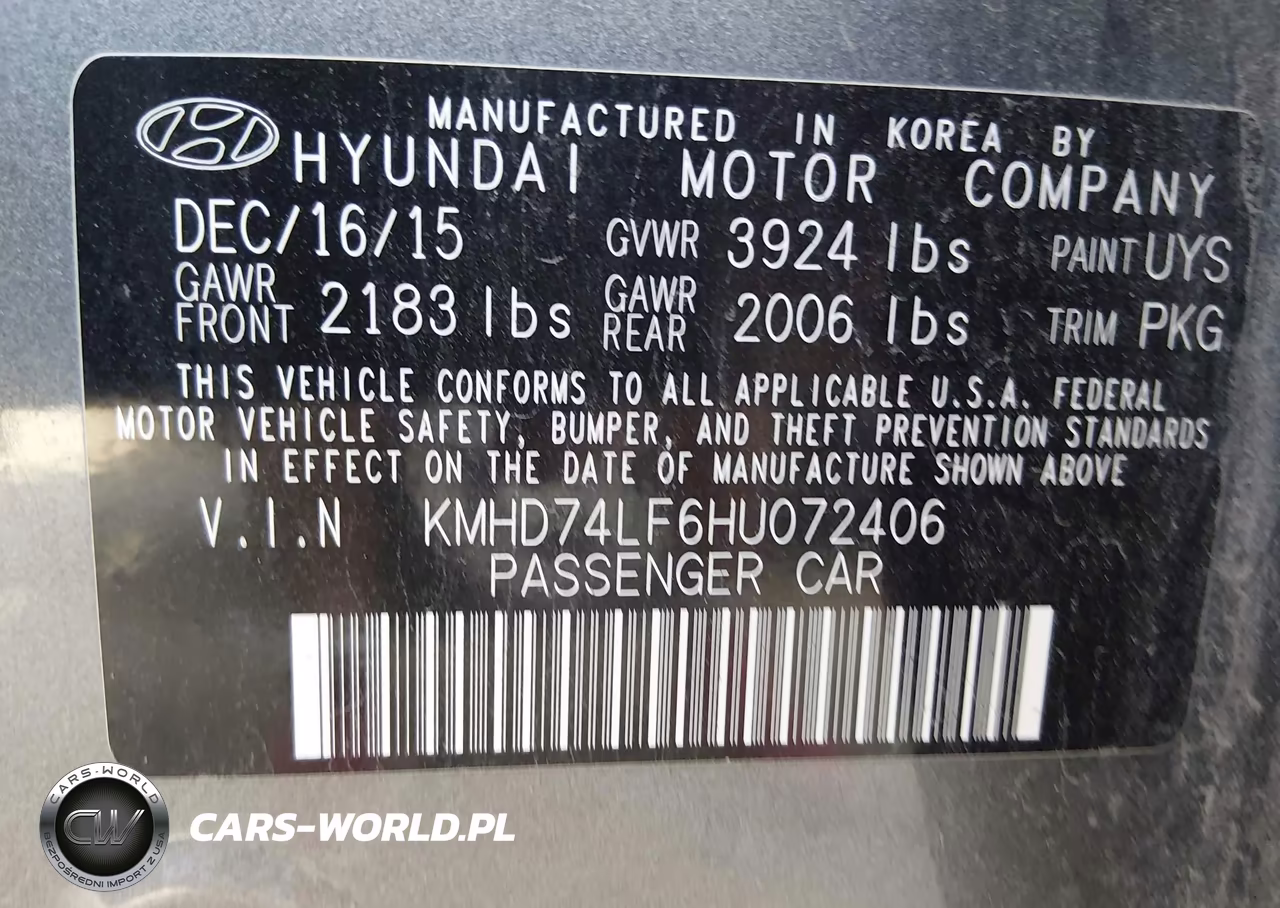 2017 Hyundai Elantra Se VIN:KMHD74LF6HU072406 - 9