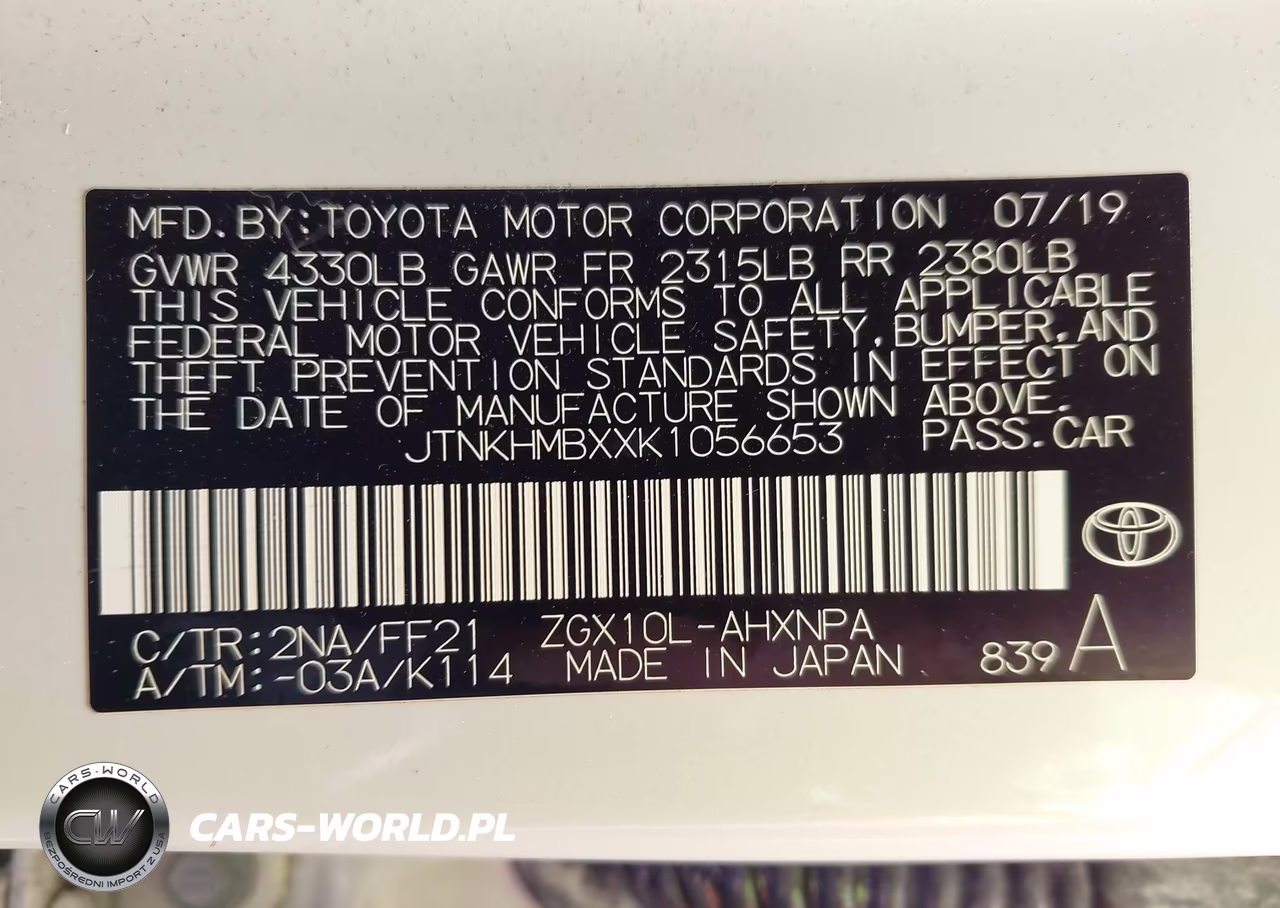 2019 Toyota C-Hr Xle VIN:JTNKHMBXXK1056653 - 9
