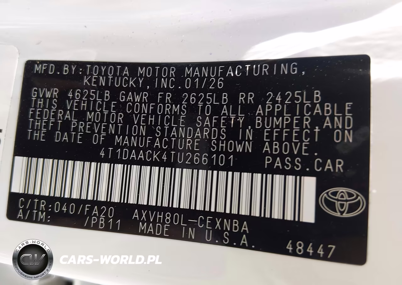2026 Toyota Camry Le VIN:4T1DAACK4TU266101 - 9
