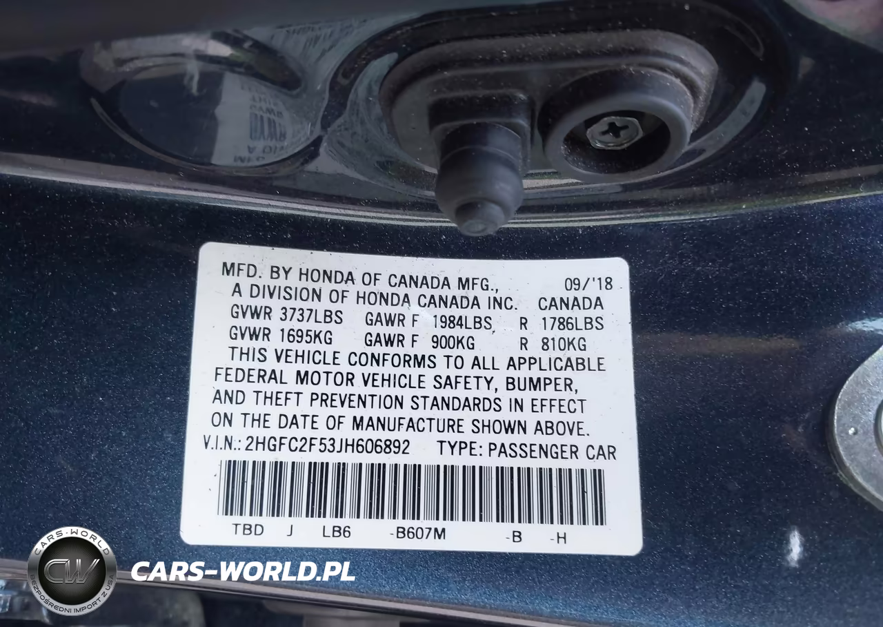2018 Honda Civic Lx VIN:2HGFC2F53JH606892 - 9