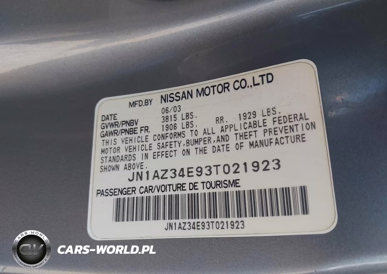 2003 Nissan 350Z Touring VIN:JN1AZ34E93T021923 - 9