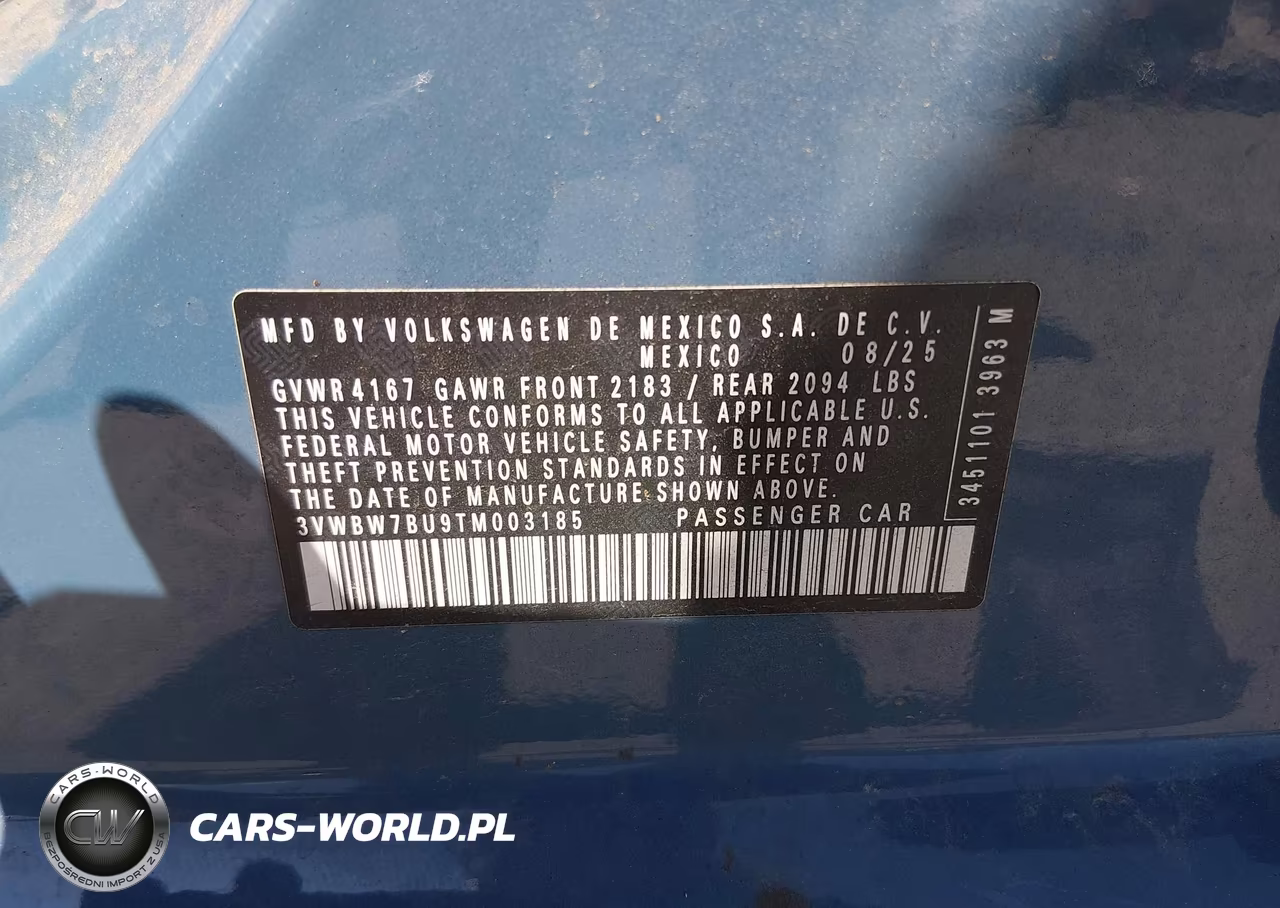 2026 Volkswagen Jetta Sport VIN:3VWBW7BU9TM003185 - 8
