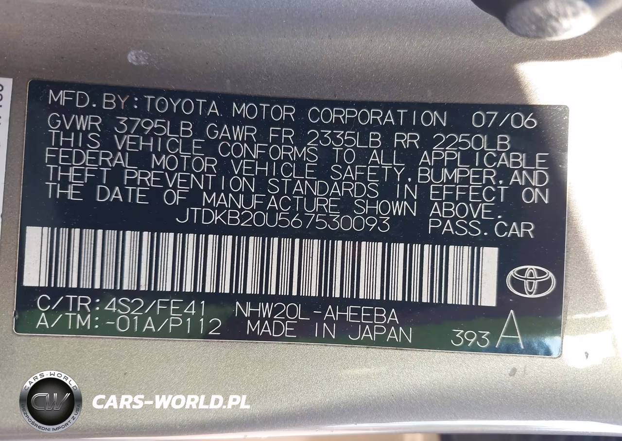 2006 Toyota Prius VIN:JTDKB20U567530093 - 9