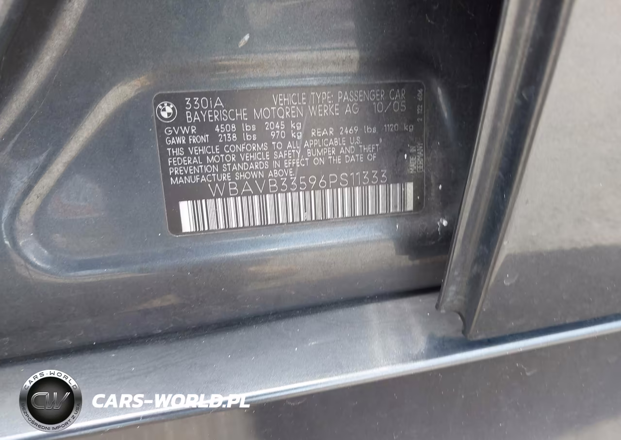 2006 BMW 330I VIN:WBAVB33596PS11333 - 9
