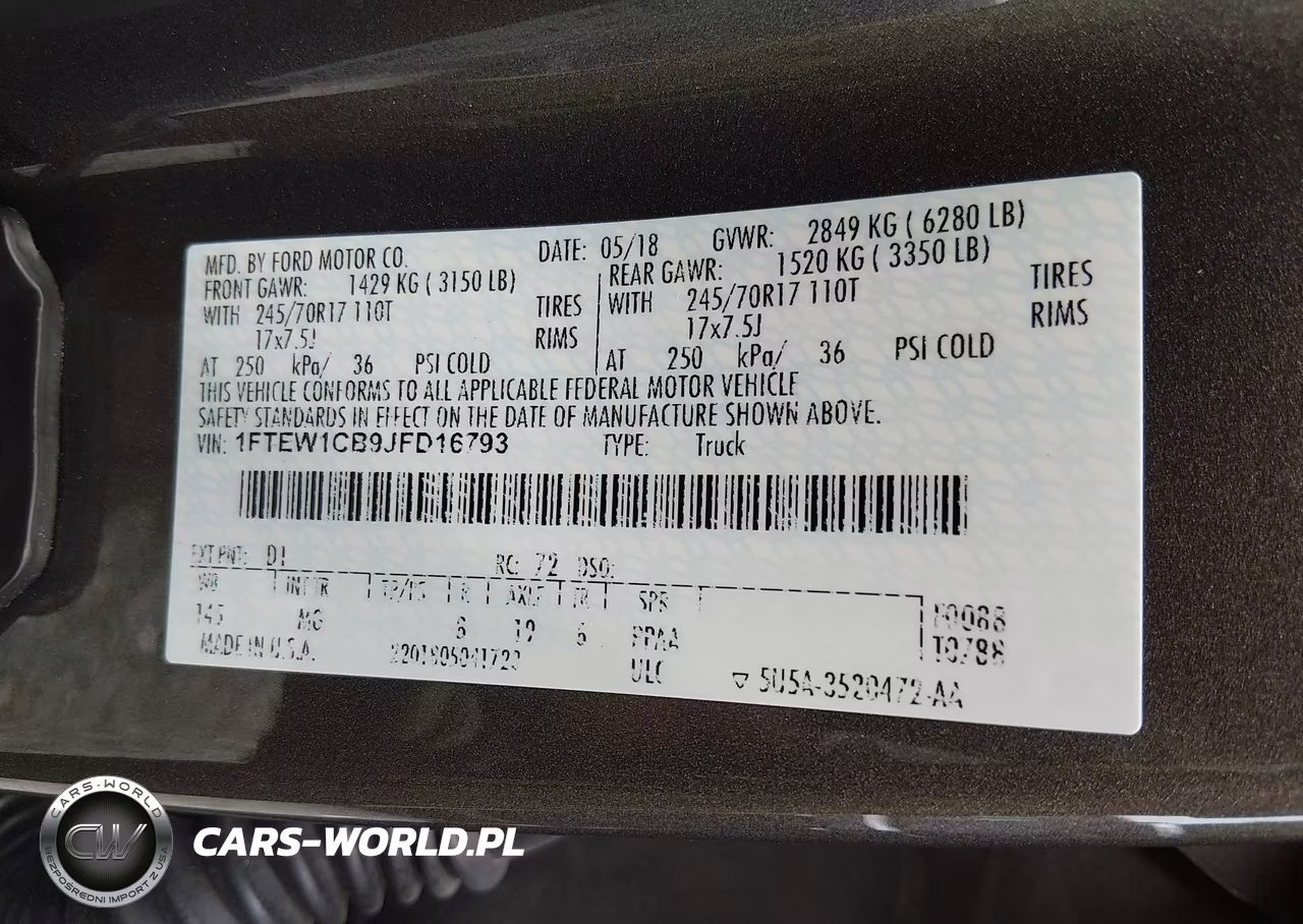 2018 Ford F-150 Xl-Xlt VIN:1FTEW1CB9JFD16793 - 9