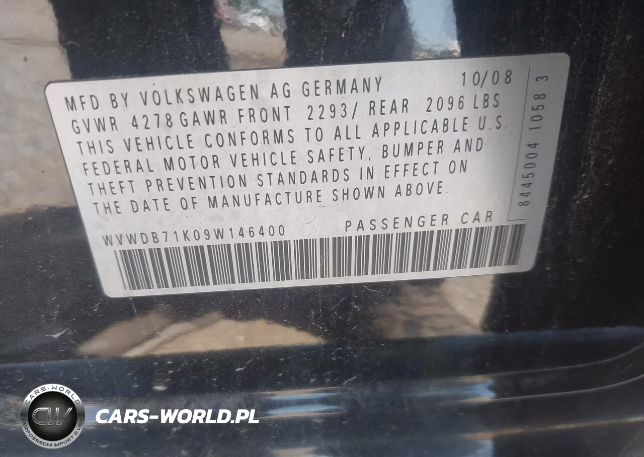 2009 Volkswagen Rabbit VIN:WVWDB71K09W146400 - 9