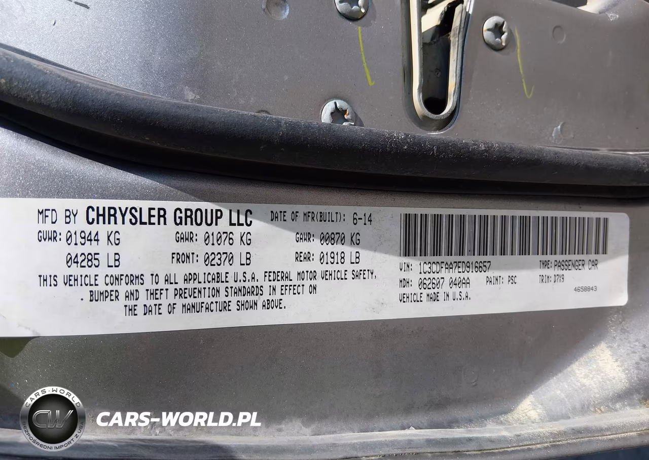 2014 Dodge Dart Se VIN:1C3CDFAA7ED916657 - 9