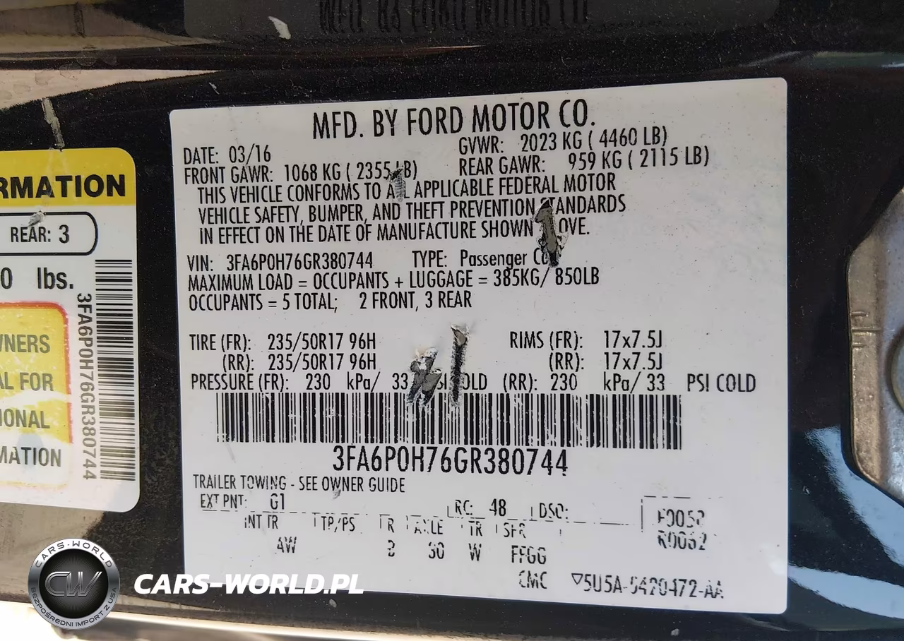 2016 Ford Fusion Se VIN:3FA6P0H76GR380744 - 9