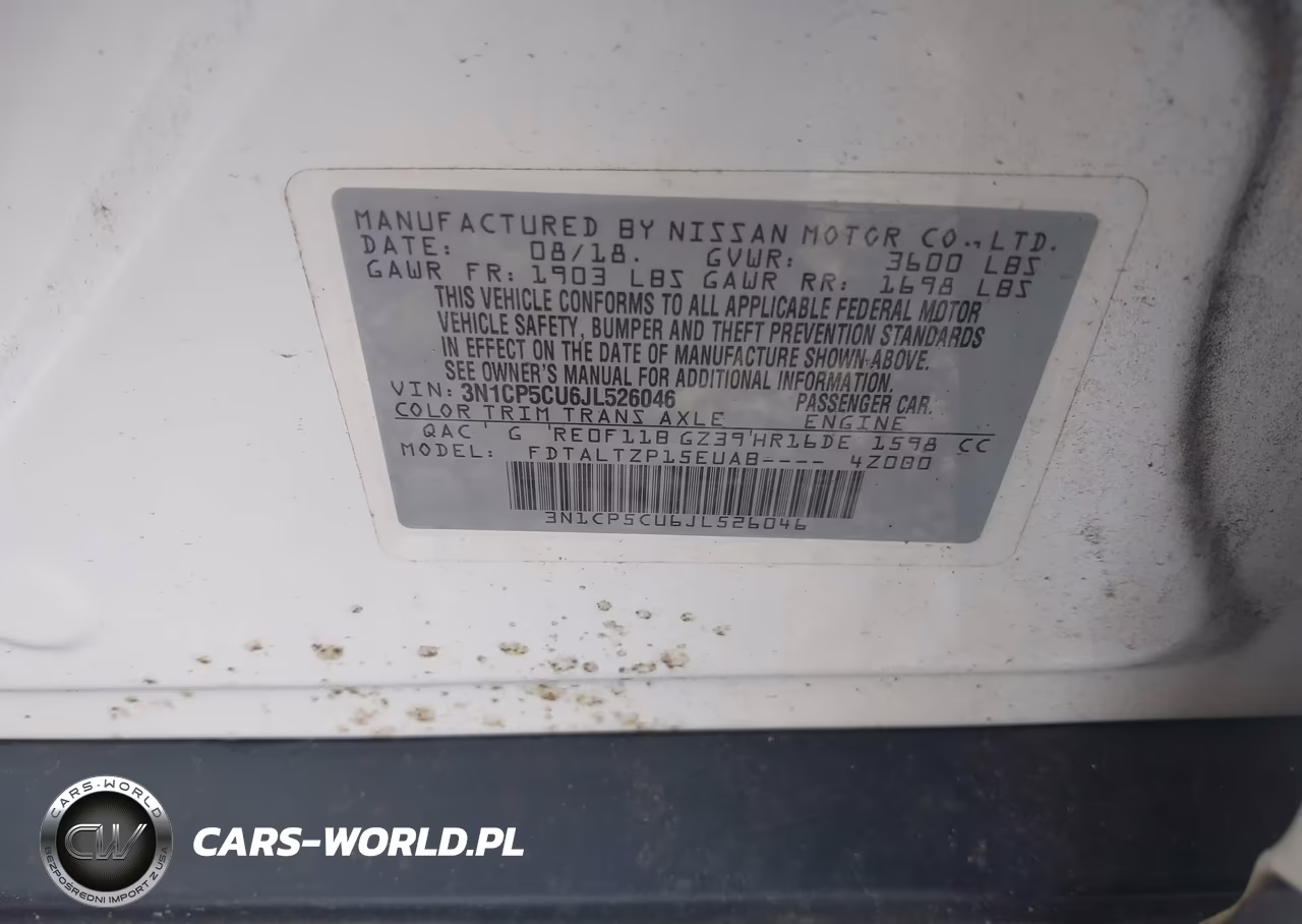 2018 Nissan Kicks Sr VIN:3N1CP5CU6JL526046 - 9