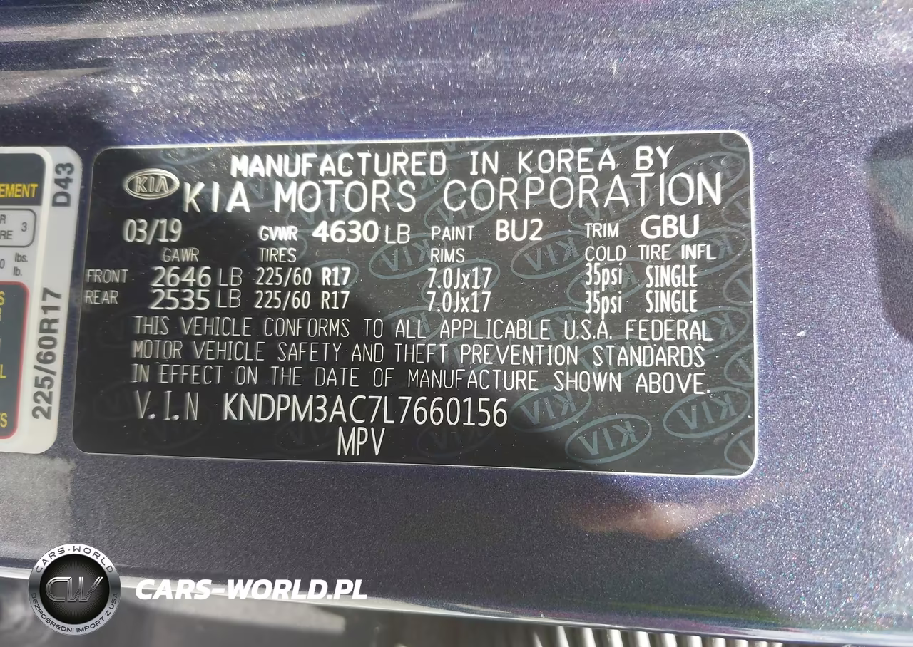 2020 Kia Sportage Lx VIN:KNDPM3AC7L7660156 - 9