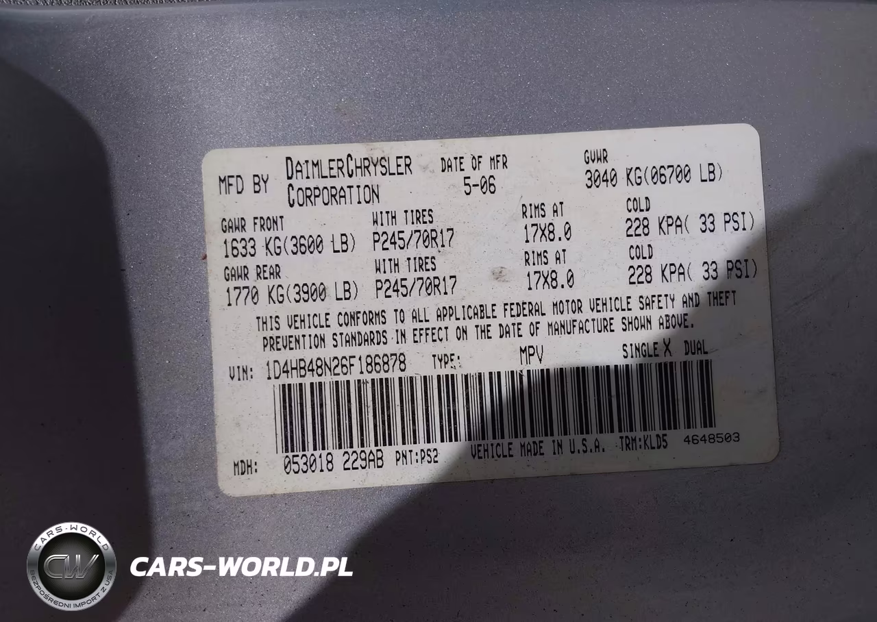 2006 Dodge Durango Slt VIN:1D4HB48N26F186878 - 9