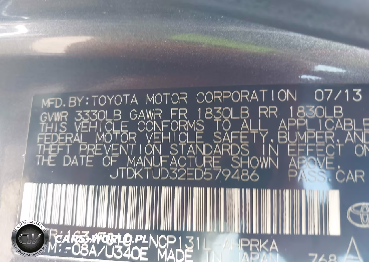 2014 Toyota Yaris Le (Tmc-Cbu Plant) VIN:JTDKTUD32ED579486 - 9