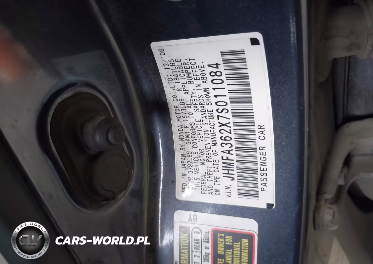 2007 Honda Civic Hybrid VIN:JHMFA362X7S011084 - 9