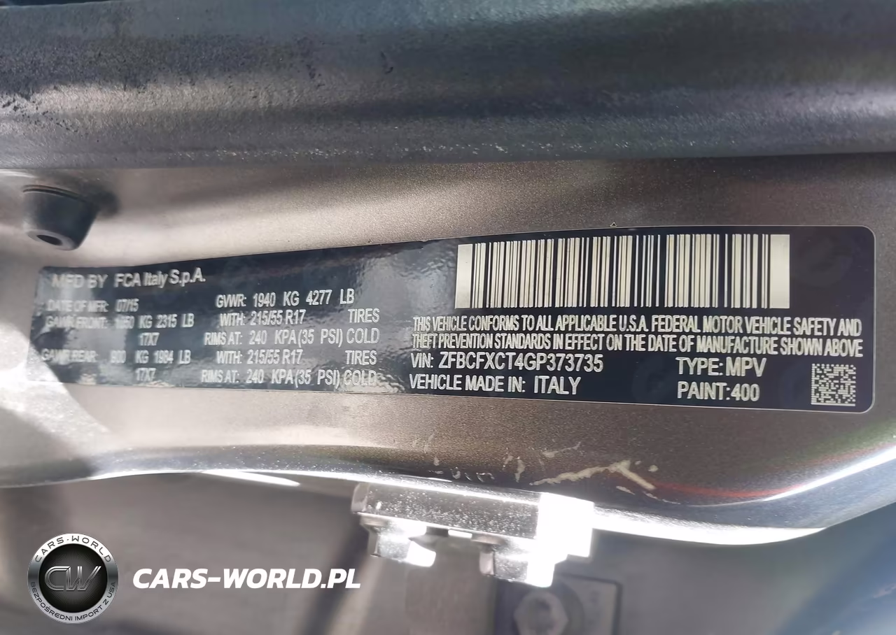 2016 Fiat 500X Trekking VIN:ZFBCFXCT4GP373735 - 9